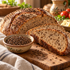 Pâine rustică de secară cu semințe de chimen