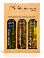 Set Cadou Ulei de Măsline Infuzat Mediterranean Flavors – Oregano, Chili & Rozmarin, Grecia