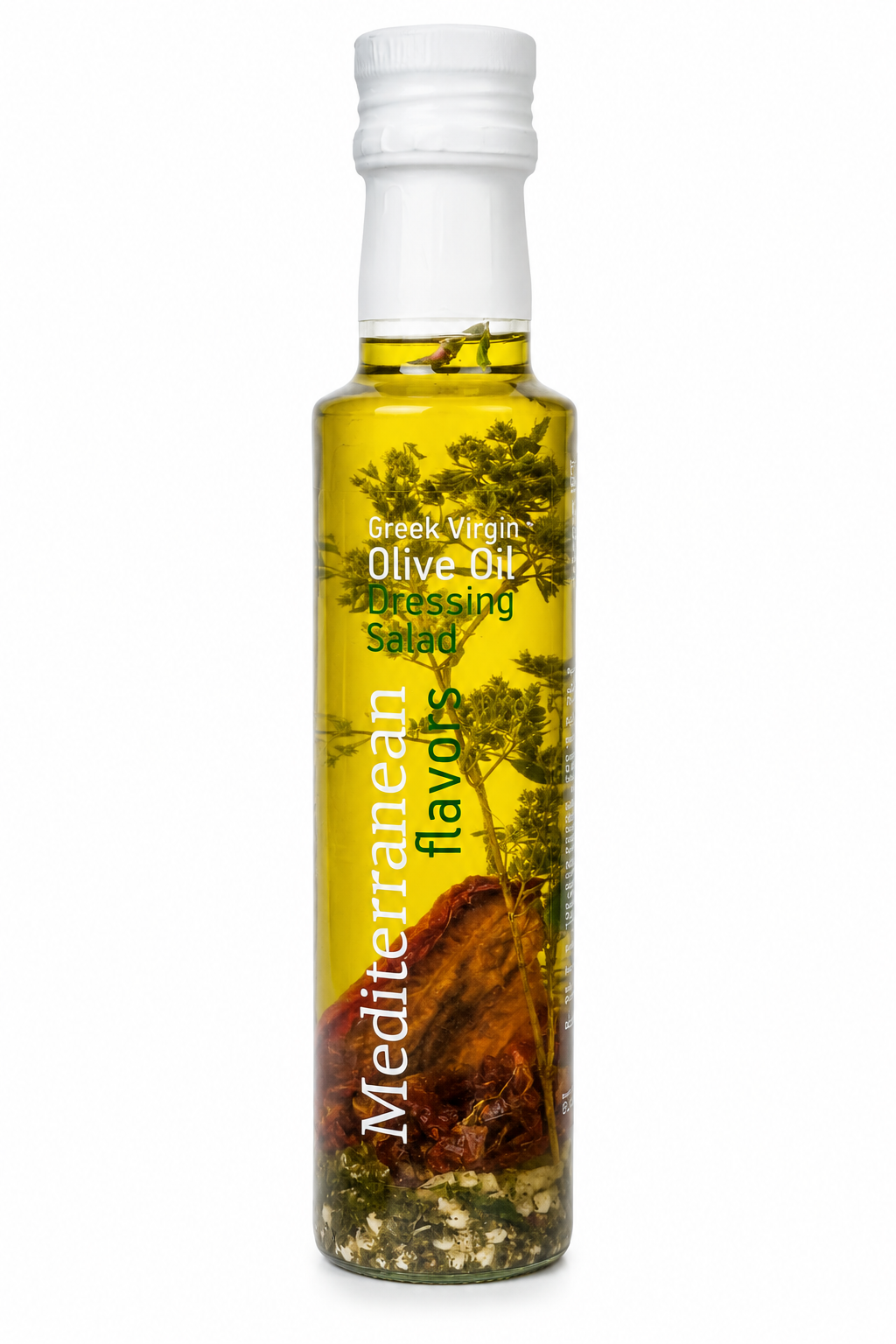 Dressing pentru salată Mediterranean Flavors, ulei virgin de măsline grecesc cu oregano, roșii uscate, ardei, ceapă și usturoi, 250ml