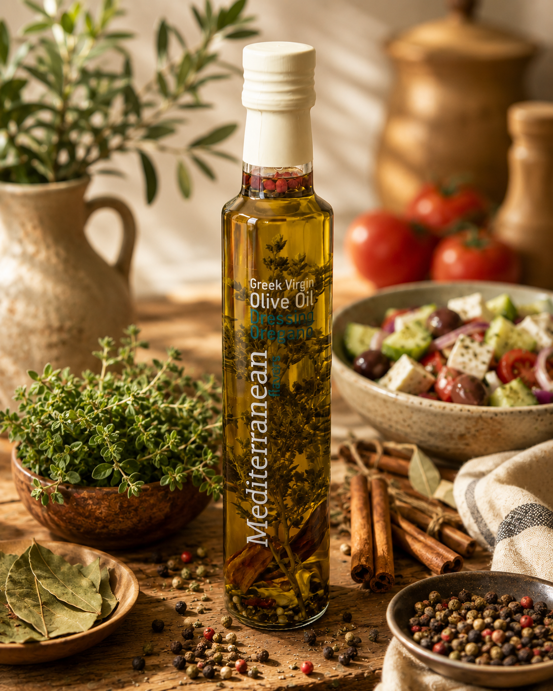 Dressing cu Ulei Virgin de Măsline și Oregano Mediterranean Flavors 250ml