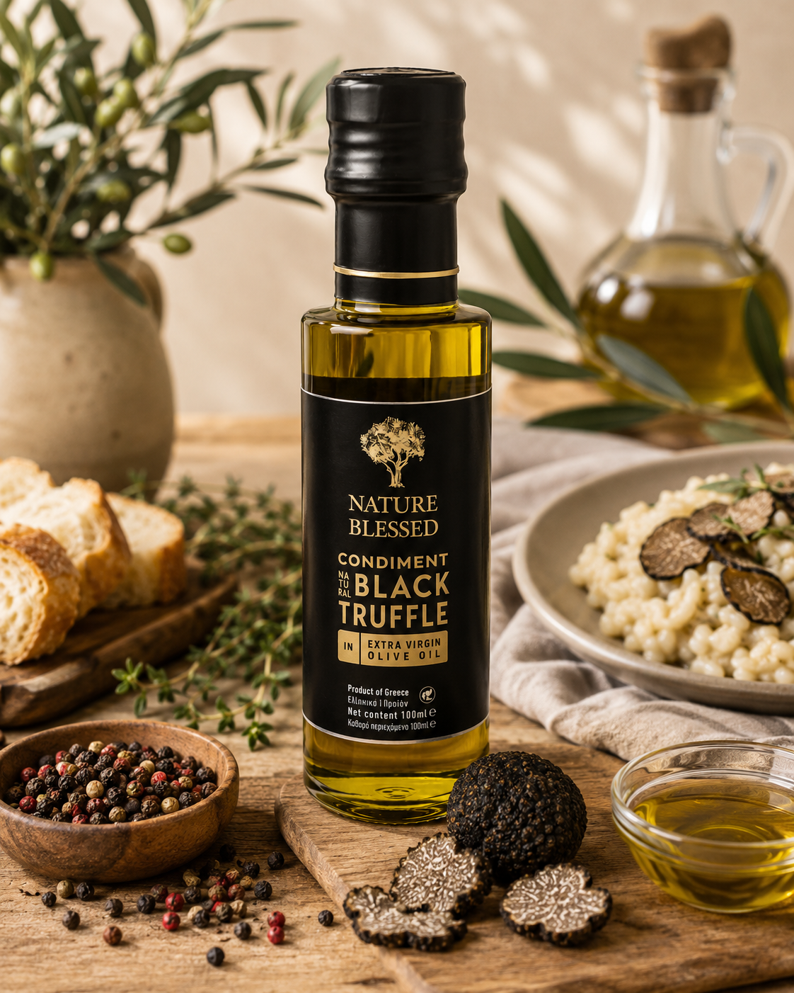 Condiment cu Trufe Negre în Ulei Extravirgin de Măsline Nature Blessed 100ml