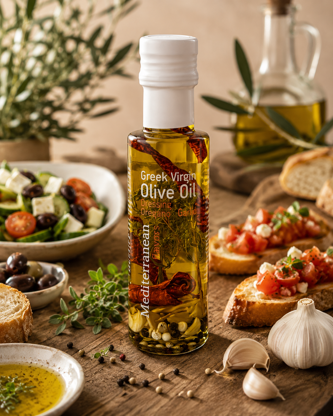 Dressing cu Usturoi și Oregano în Ulei Virgin de Măsline Mediterranean Flavors 100ml