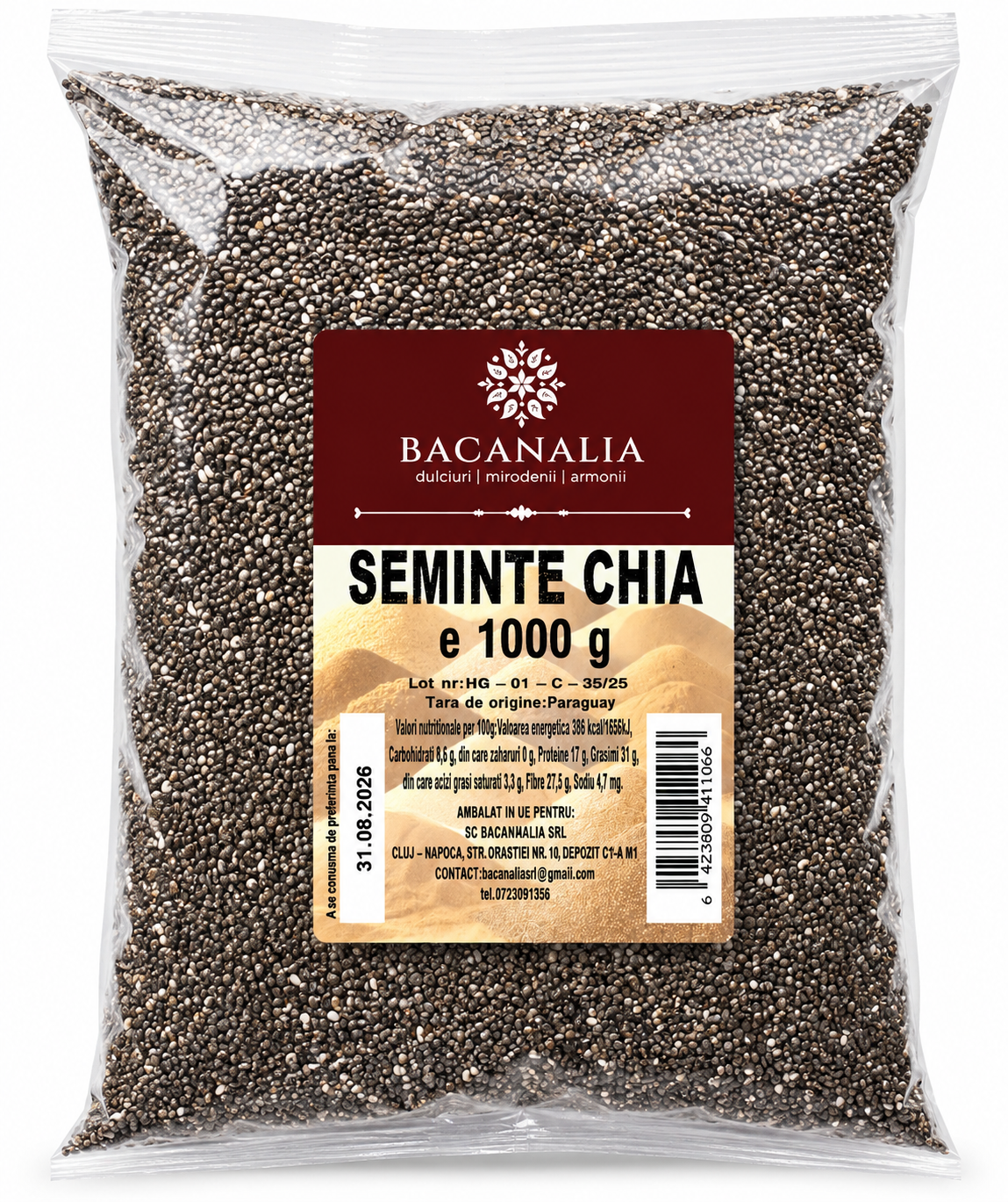 Semințe Chia BACANALIA 1000g