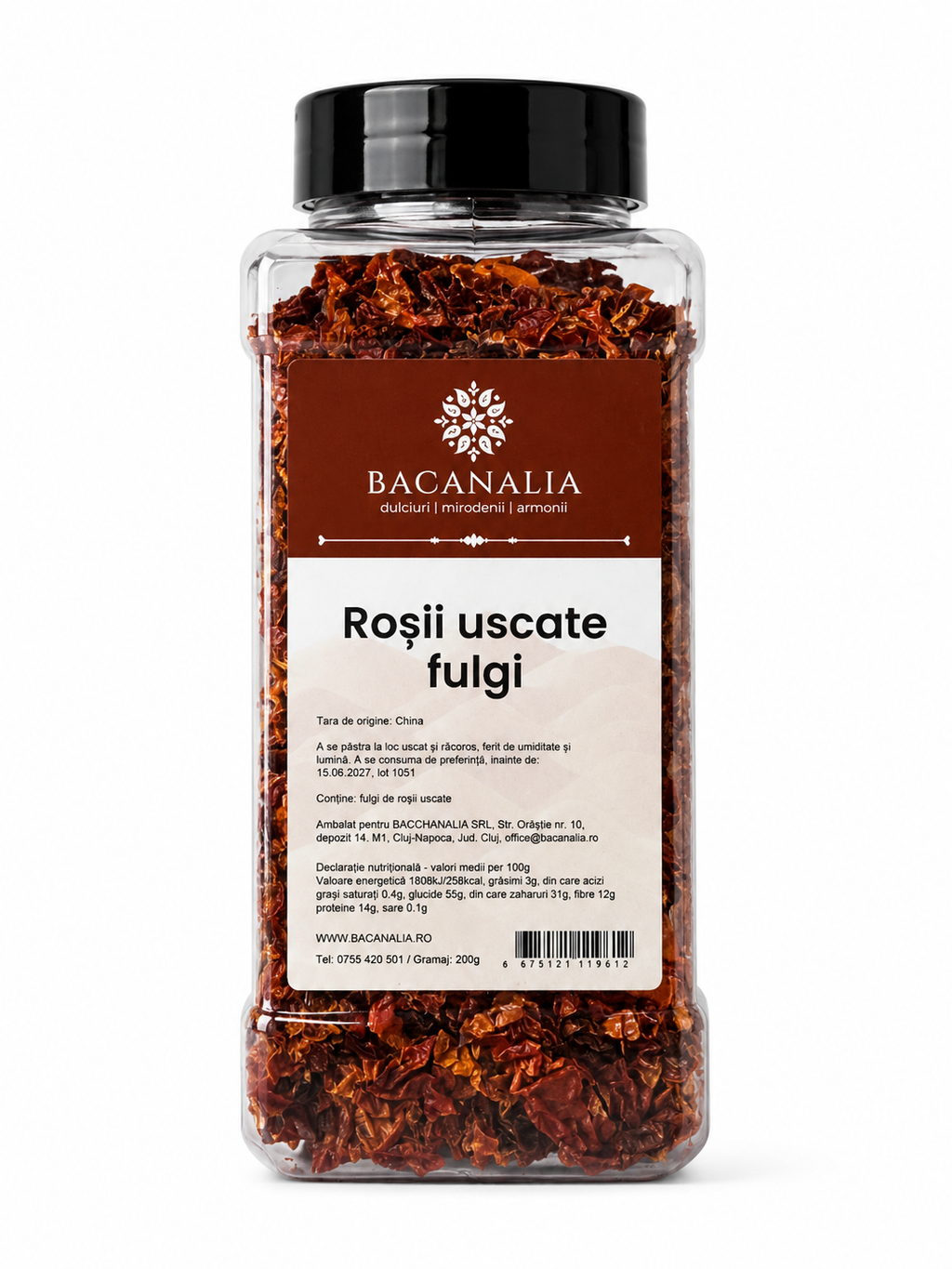 Roșii Uscate Fulgi BACANALIA – 200g