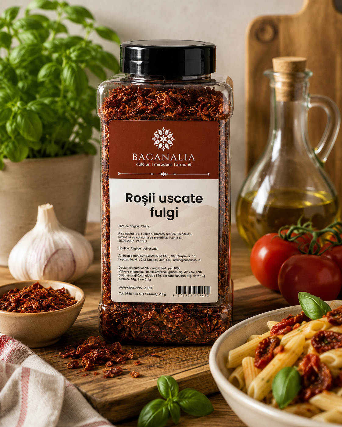 Roșii Uscate Fulgi BACANALIA – 200g