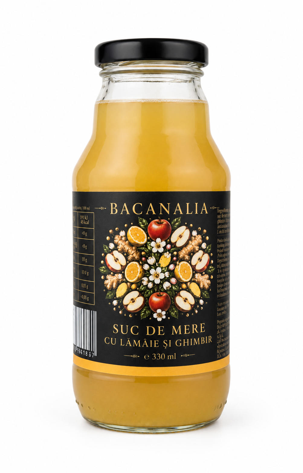 Suc de mere cu lămâie și ghimbir, 330 ml