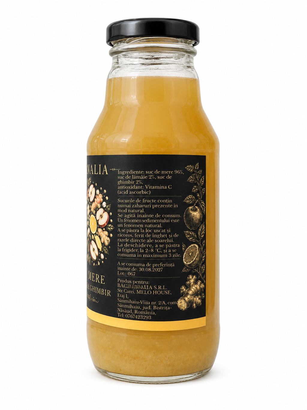 Suc de mere cu lămâie și ghimbir, 330 ml
