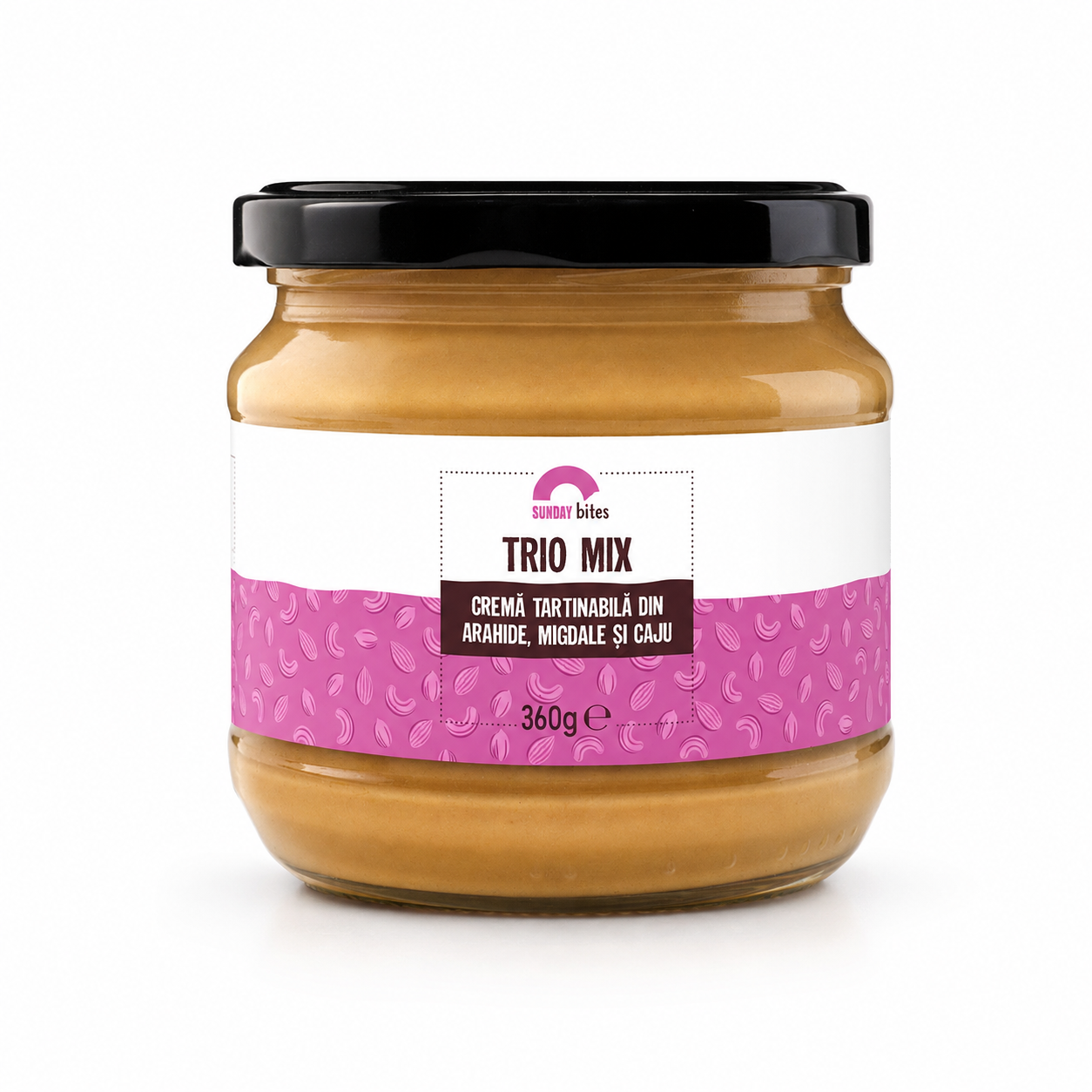 Trio mix Cremă tartinabilă din arahide, migdale și caju 360 gr