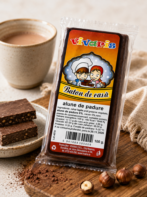 Baton de casă cu alune de pădure VIVARIS, 100 g