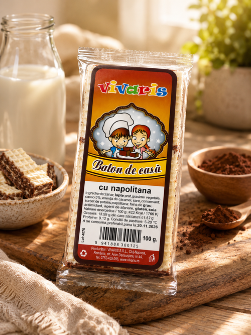 Baton de casă cu napolitană VIVARIS, 100 g