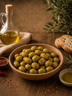 Măsline Verzi Nature Blessed cu Fulgi de Chili Dulce 220g