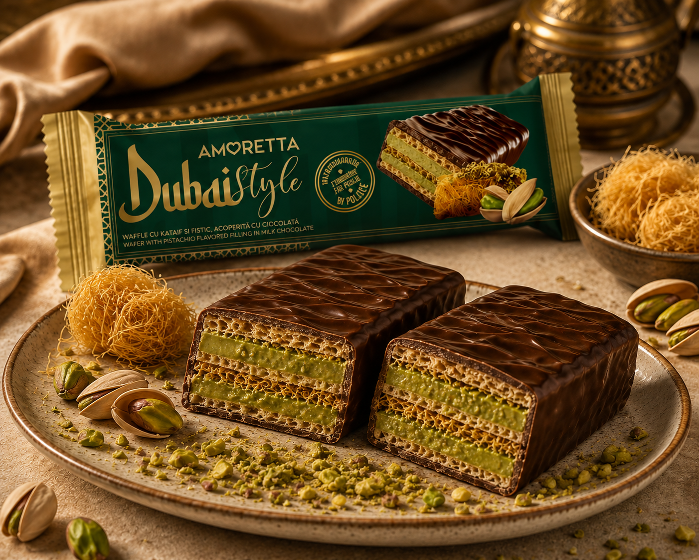 Napolitană Dubai Style, 40 g