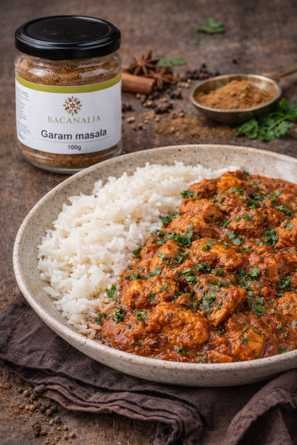 Garam Masala BACANALIA 100g – mix condimente indiene pentru curry, carne și legume