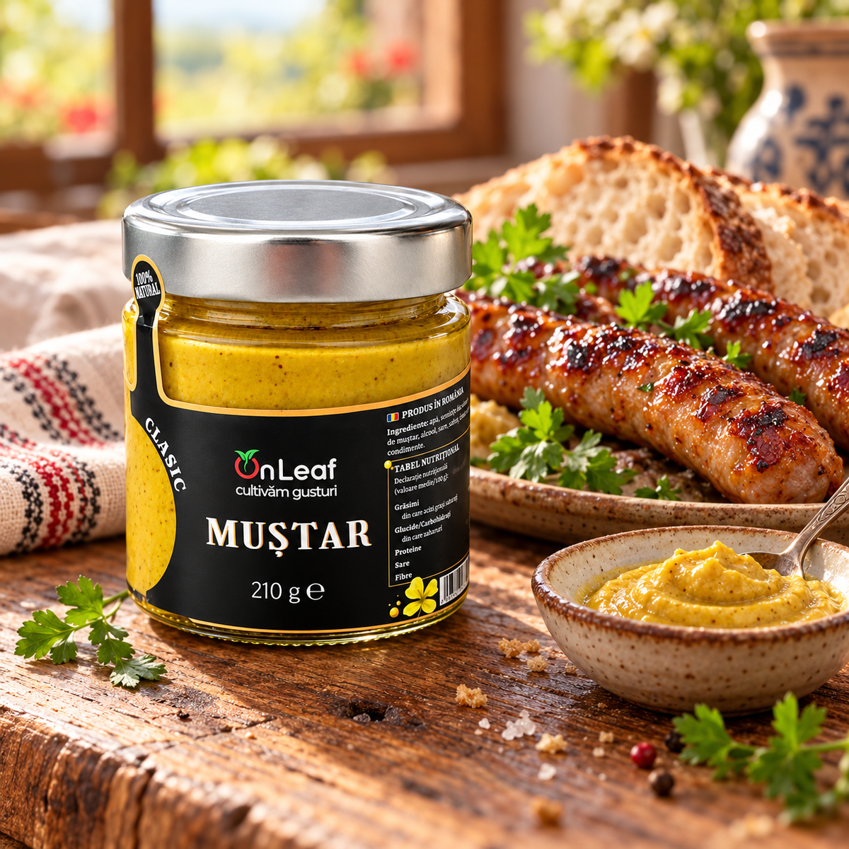 Muștar clasic OnLeaf 210 gr