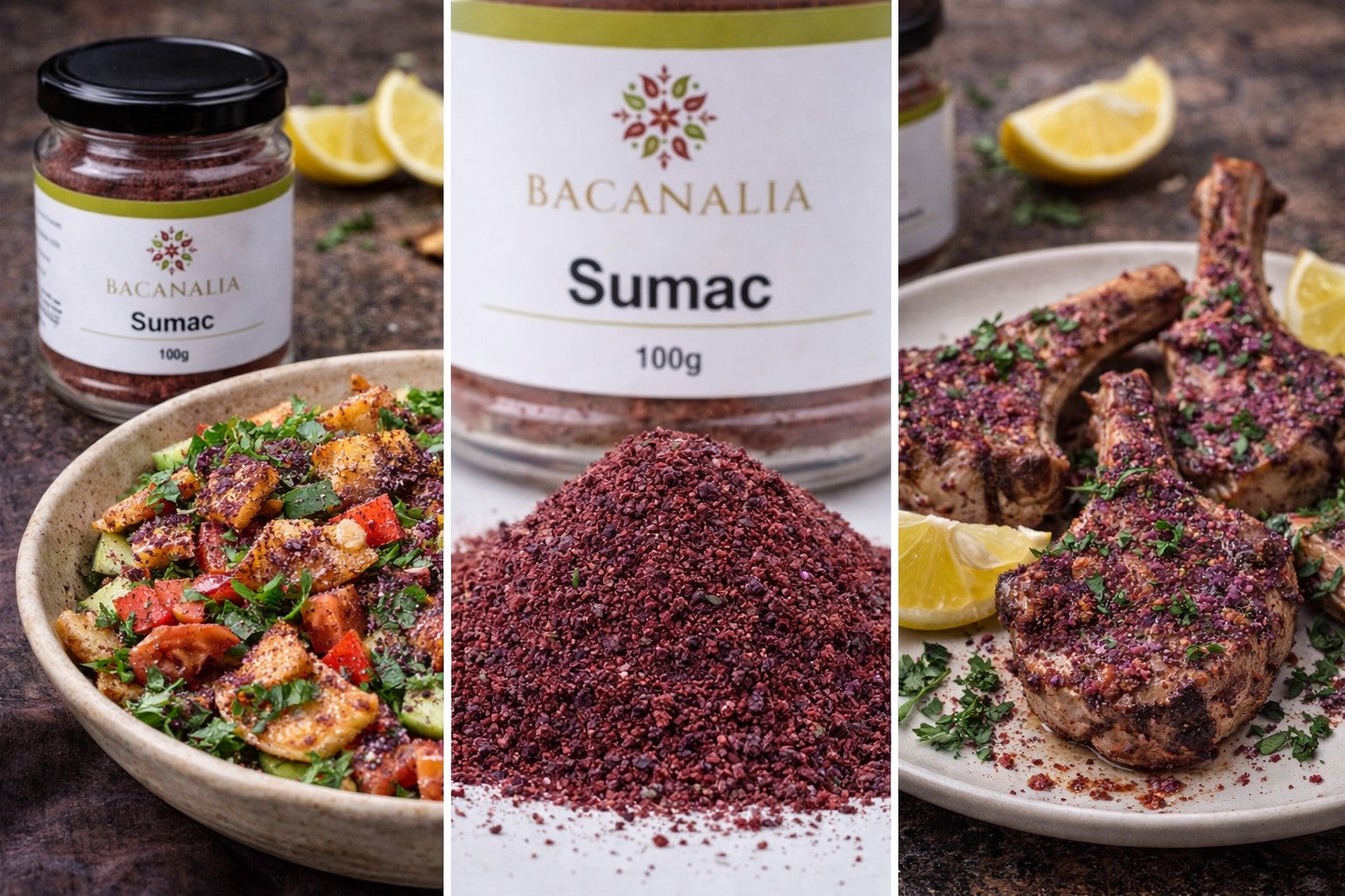 Sumac BACANALIA 100g – condiment acrișor pentru salate, carne și preparate orientale