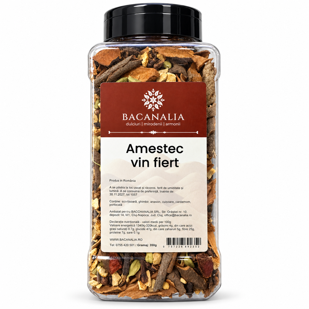 Amestec vin fiert Bacanalia 350 g pe fundal alb