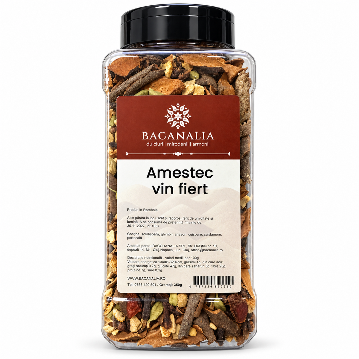Amestec vin fiert Bacanalia 350 g pe fundal alb