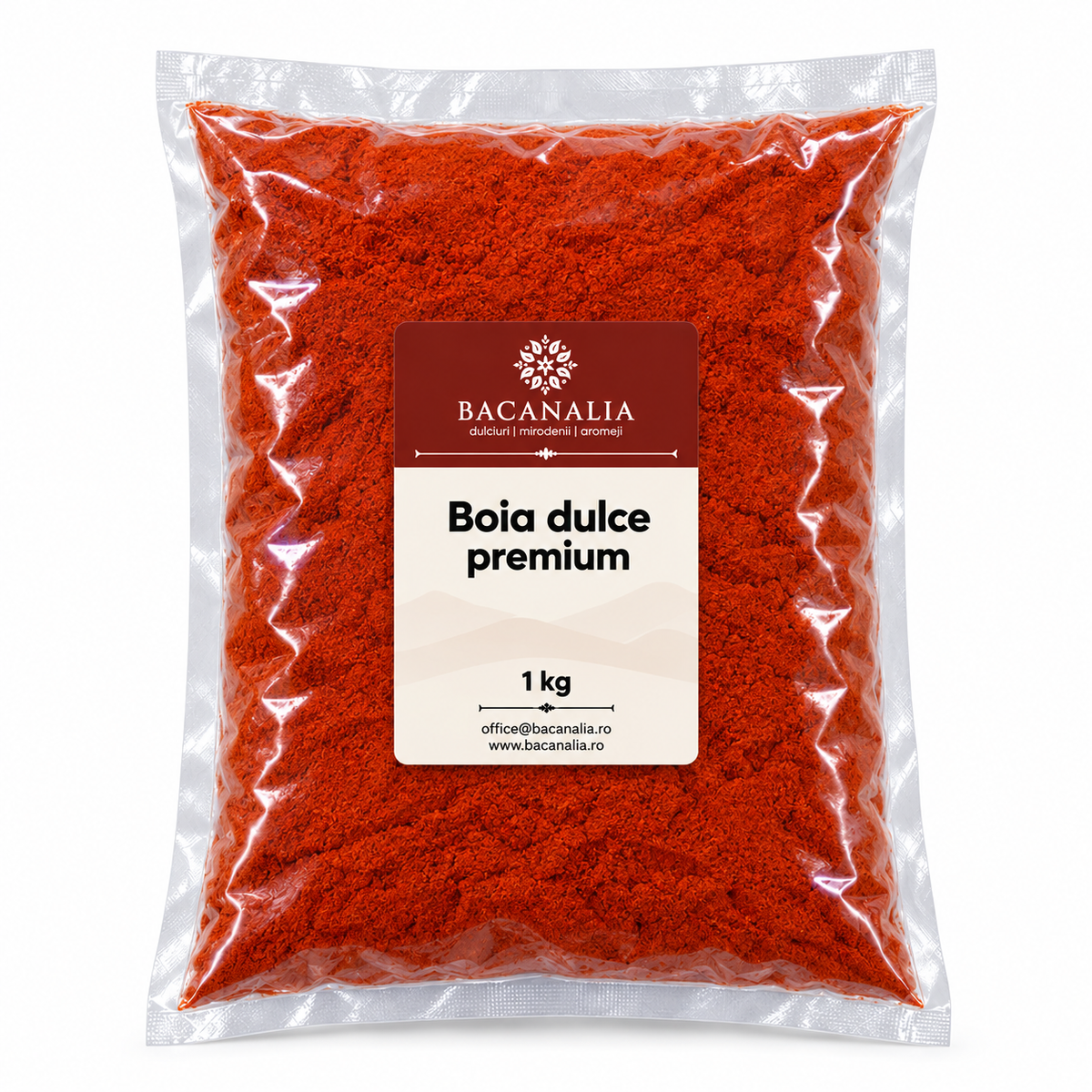 Boia dulce premium Bacanalia, pungă transparentă de 1 kg
