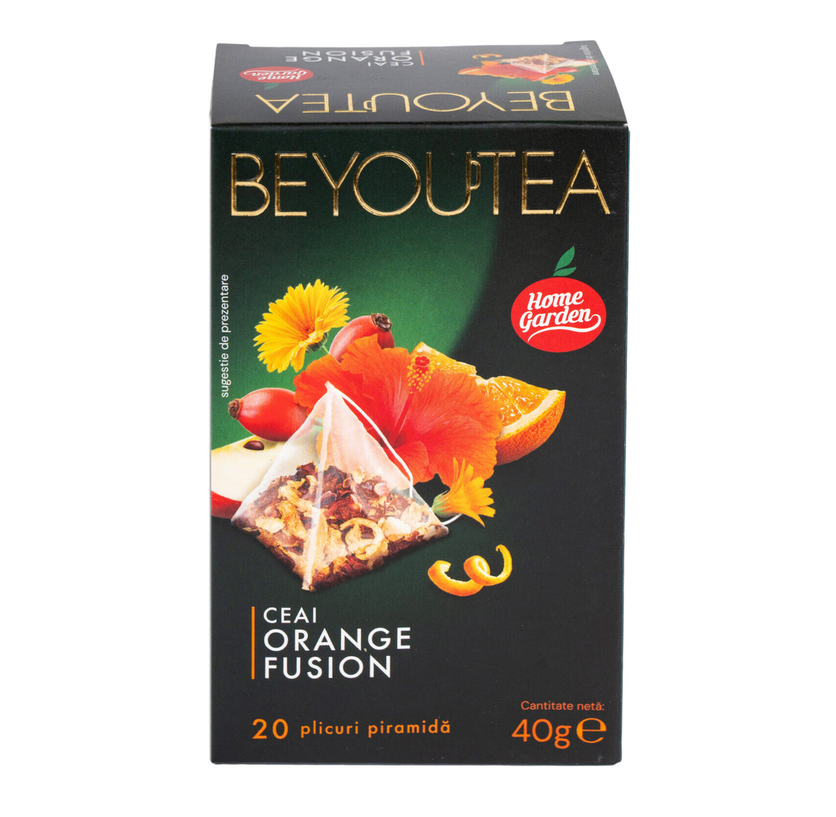 Cutie de ceai BeyouTea Orange Fusion, 20 pliculețe