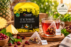 Ceai Ce'ai în Pauză cu ananas, merișoare și mentă, în ceașcă