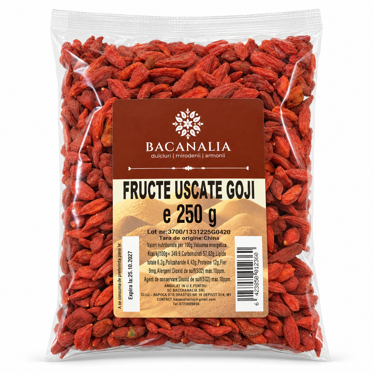 Pungă de fructe uscate goji Bacanalia 250 g
