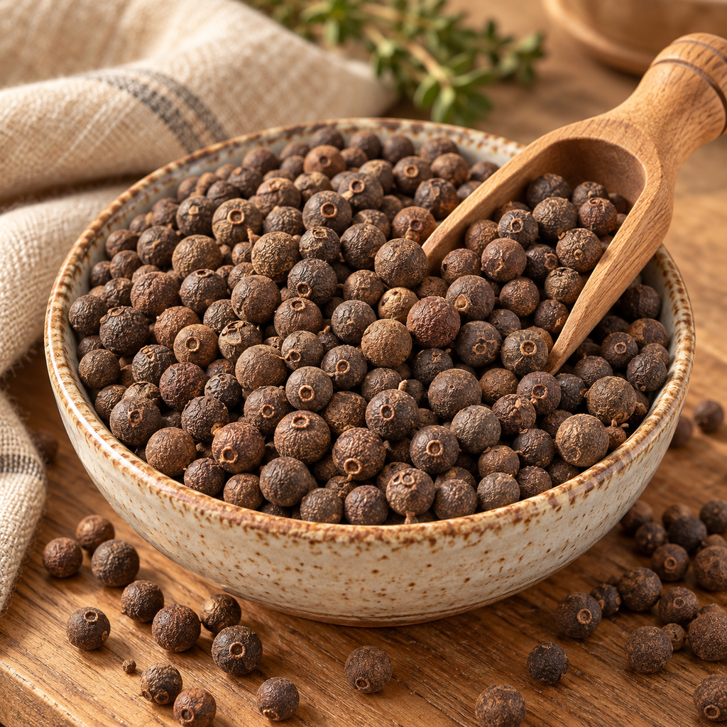 Ienibahar boabe cu lingură de lemn