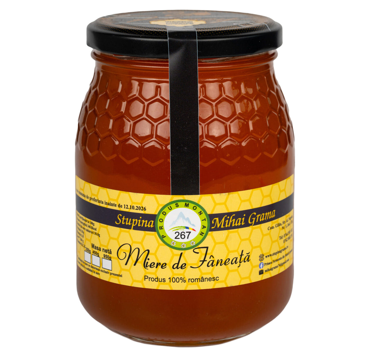Borcan de miere de fâneață Mihai Grama 950 g