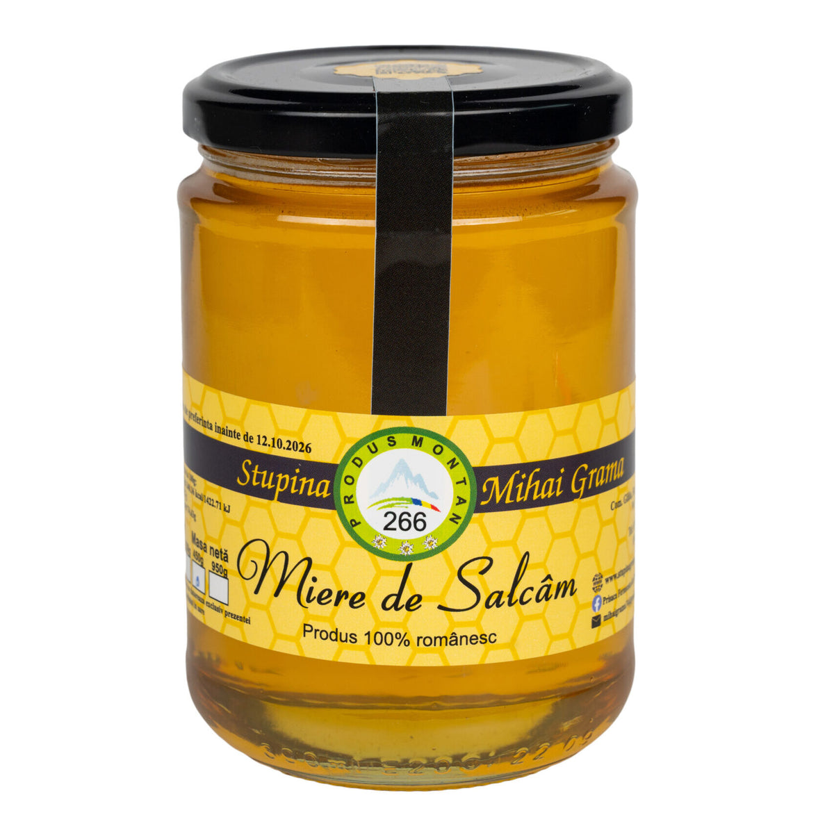 Borcan de miere de salcâm Mihai Grama 450 g