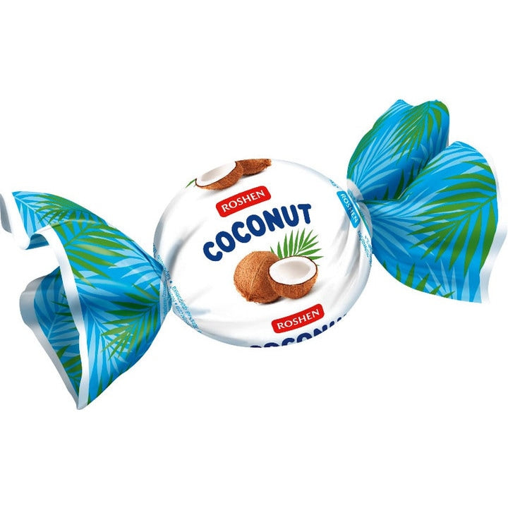 Bomboane Roshen Coconut cu crema de cocos, gust tropical, 1kg