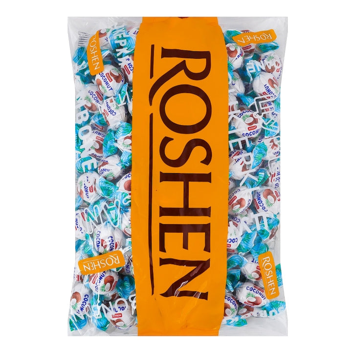 Bomboane Roshen Coconut cu crema de cocos, gust tropical, 1kg