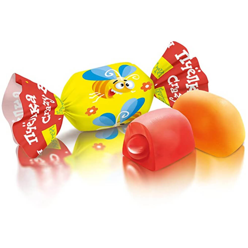 Mix Bomboane Gumate cu Umplutura de Fructe Roshen Crazy Bee Fruity, 1Kg
