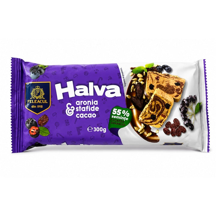 Halva Aronia cu Stafide si Cacao Feleacul, Cantitate 300 g