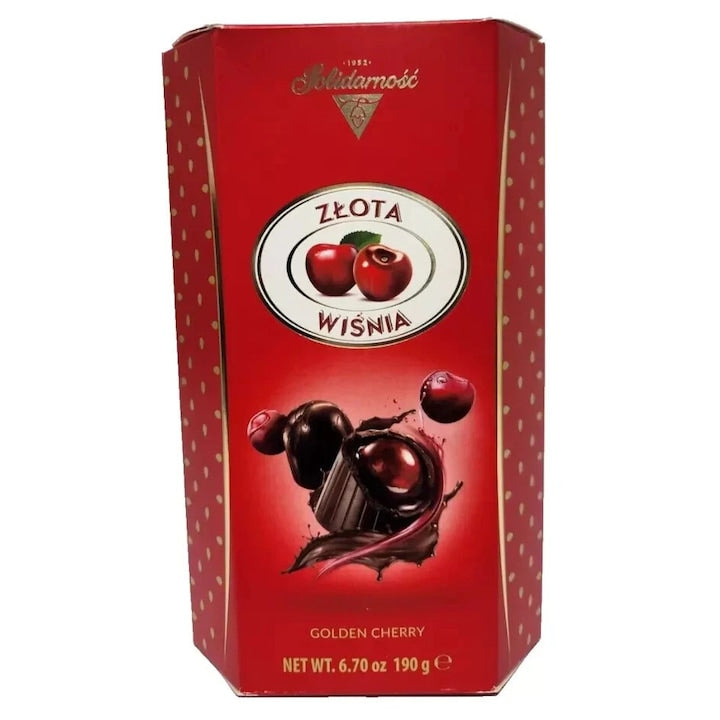 Praline Goplana cu visine si lichior, ciocolata neagra, 190g