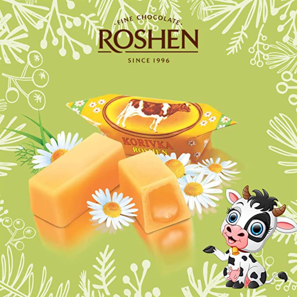 Bomboane Fondate cu Lapte Roshen Korivka, 1Kg