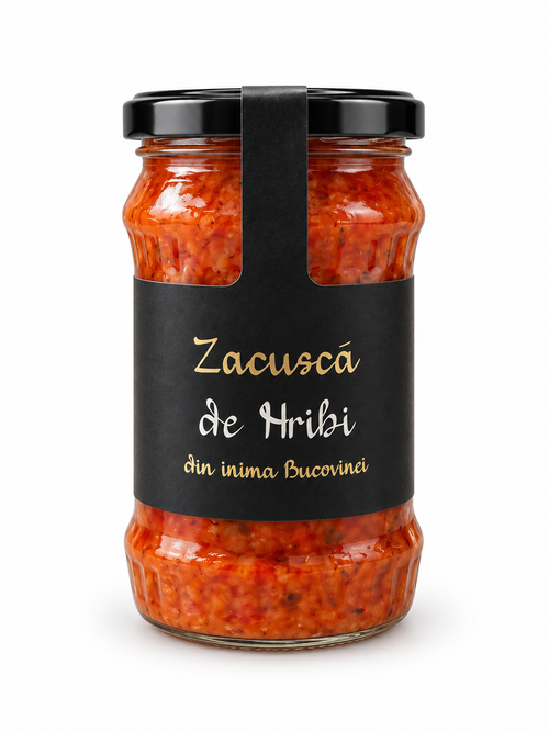 Borcan de zacuscă de hribi din inima Bucovinei, 300 g