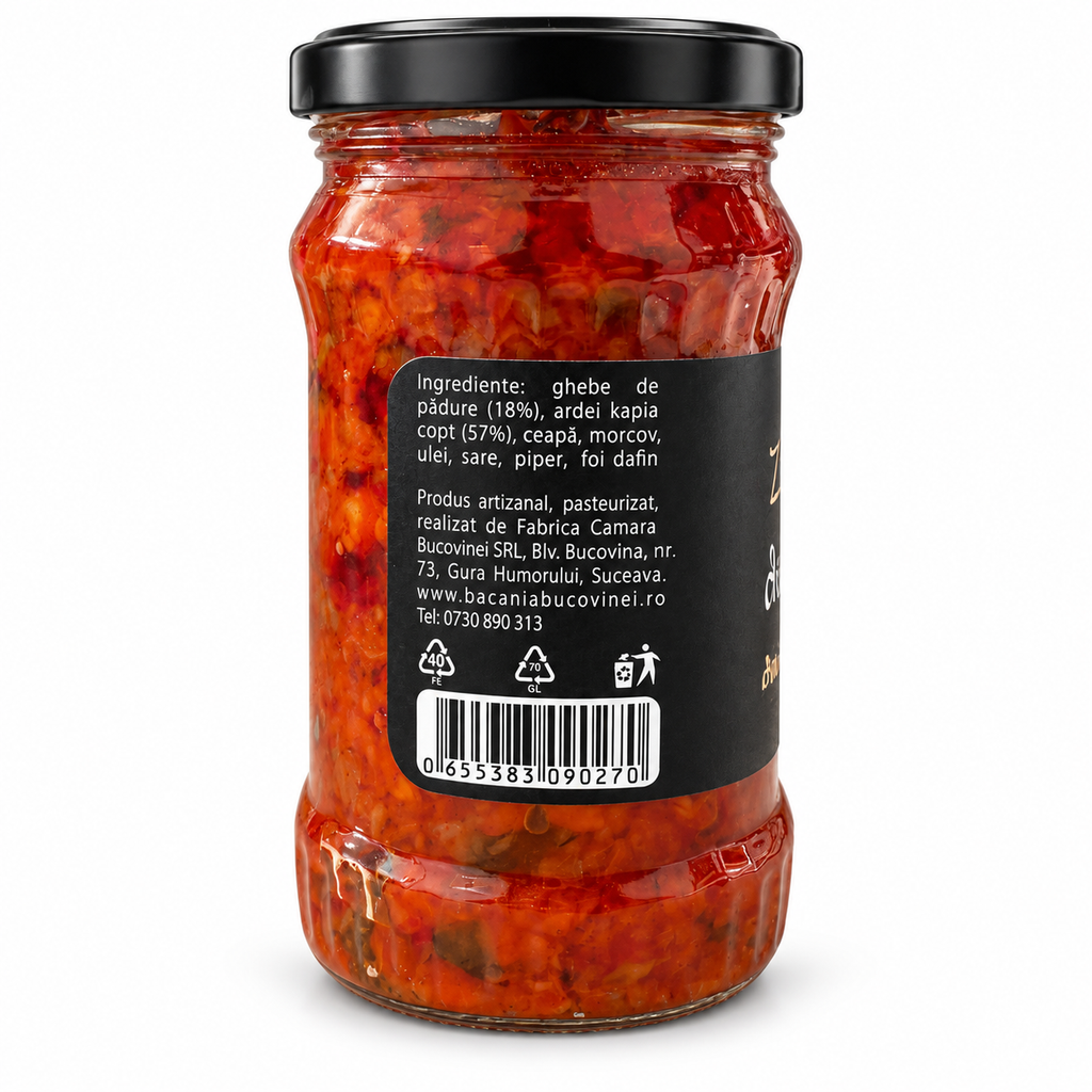 Etichetă ingrediente zacuscă de ghebe, 300 g